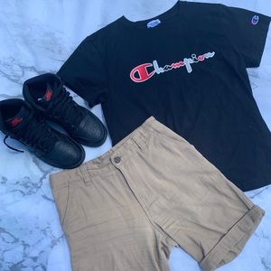 Champion black t-shirt.